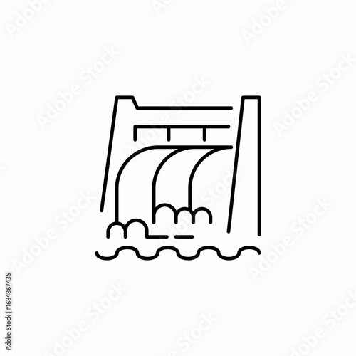 hydroelectric power icon sign vector