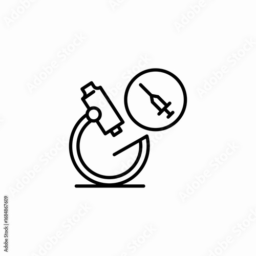 microscope vaccine research icon sign vector