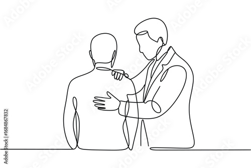 Doctor comforting patient with supportive touch illustration