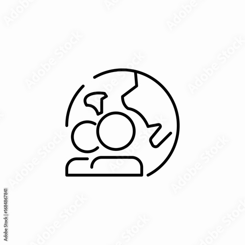 people on globe icon sign vector