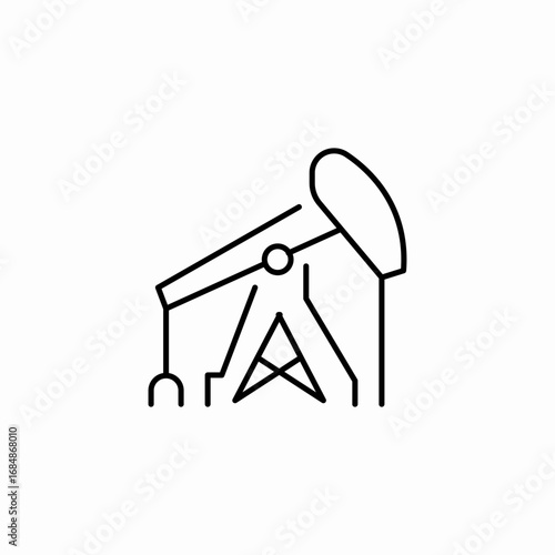 pumpjack oil drilling icon sign vector