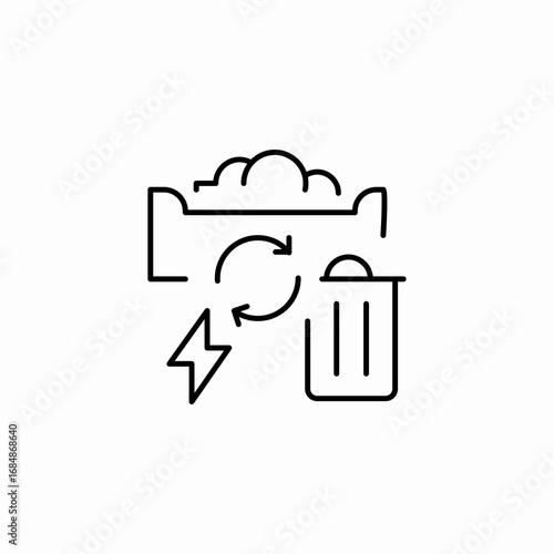 waste to energy icon sign vector