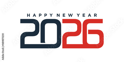 Happy new year 2026 design text vector illustration. New year celebration concept