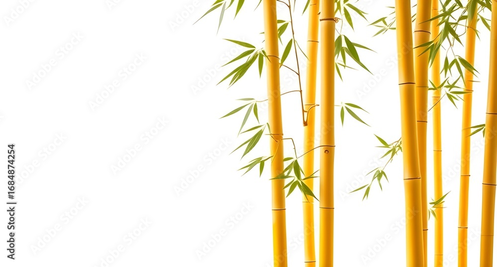 Naklejka premium yellow bamboo on white background