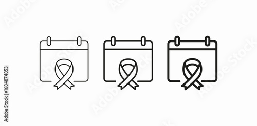 awareness day calendar icon sign vector
