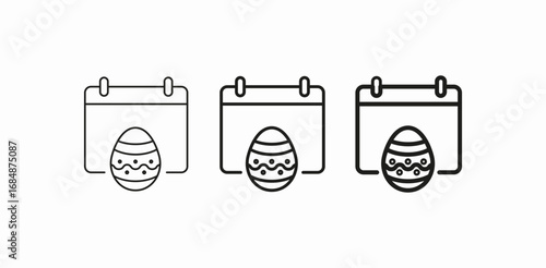 easter holiday calendar icon sign vector