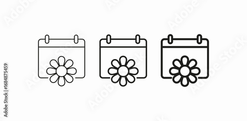 spring season calendar icon sign vector