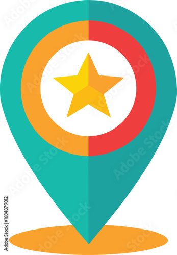 Location pin icon with star inside