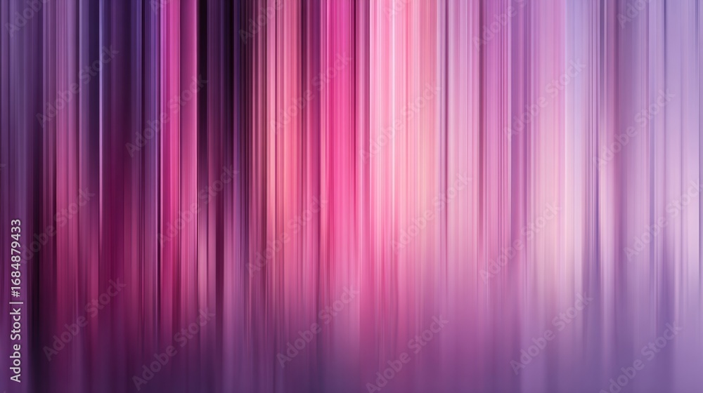 Fototapeta premium Minimal violet to pink gradient with soft blurred vertical lines on white background, abstract motion blur effect, elegant background for cover or banner