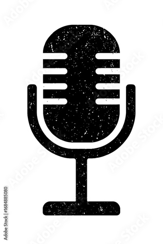 Hand-Drawn Retro Microphone - Grunge Vector for Music, Podcast, and Broadcast