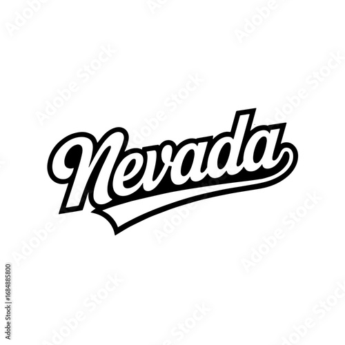 Nevada sign featuring a modern design and bold lettering against a simple background