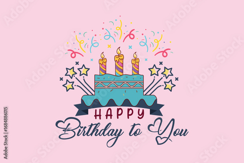 Happy birthday wish template vector
