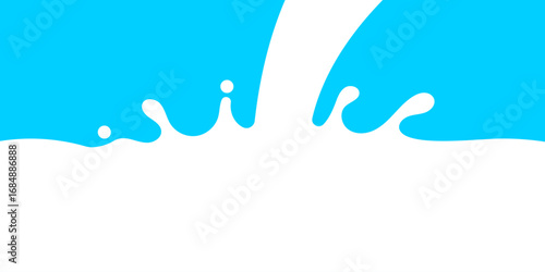 pouring milk, milk splash, pour milk for banner background, waves simple shape, milk splashes for advertising dairy products