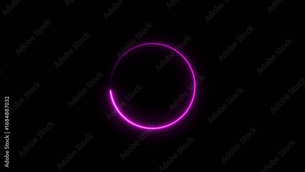 Obraz premium circle loading ber 4k illustration neon light on black background. 
