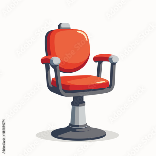 Barbershop chair for grooming services on white background. Classic barbershop chair provides comfort and style for haircuts, shaving, and styling. Promote services with this barbershop chair image,