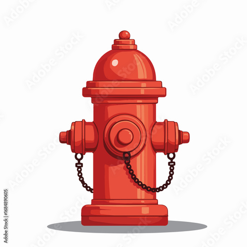 Isolated fire hydrant against white background. Fire hydrant object for firefighting emergency on city streets, and fire hydrant stands ready as public utility for extinguishing flames.