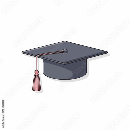 Graduation cap with tassel on white background for celebration and achievement. Graduation cap symbolizes educational success and milestones in life.