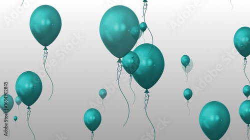 Light Blue Balloons Floating Animation