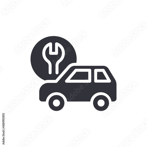 Vehicle Maintenance Symbol Illustrating Automotive Repair And Diagnostic Service Provision