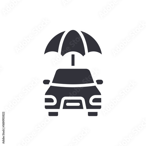 Car Under Umbrella Symbolizing Vehicle Protection And Risk Management Strategies