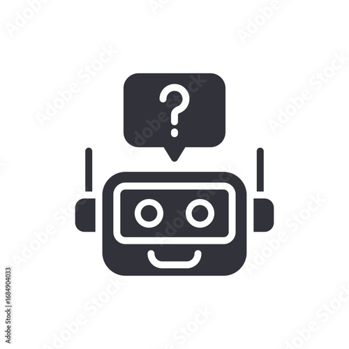 Digital Inquiry Robot Displaying Hesitation With A Question Mark Symbol Overhead