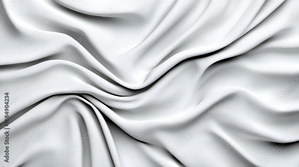 Obraz premium Abstract White Fabric Texture with Soft Folds and Wrinkles