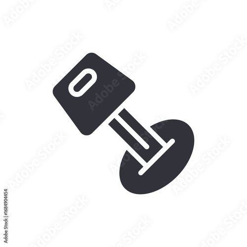 Stylized Key Symbol Floating Design Security Concept Icon With Simple Modern Shape