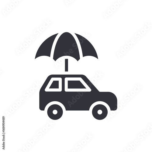 Automobile Shielded By Protective Umbrella Concept For Safety And Security