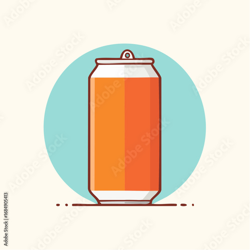 Icône vectorielle minimaliste d’une cannette de boisson sans étiquette