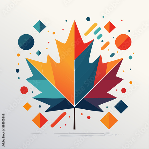 Icône vectorielle minimaliste d’une feuille d’érable automnale