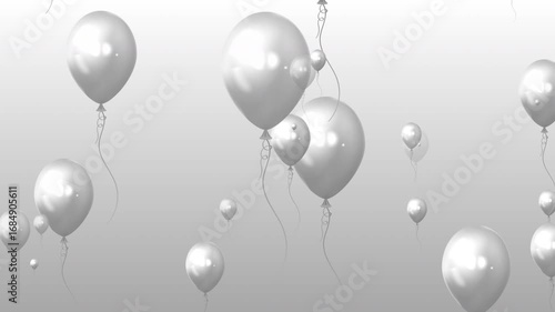 White Balloons Floating Animation