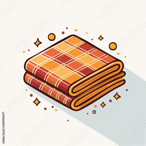 Illustration plate stylisée de couverture cosy