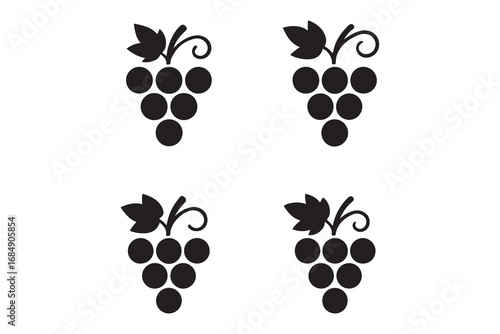 Fresh Black Grapes isolated on white background