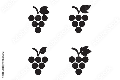 Fresh Black Grapes isolated on white background