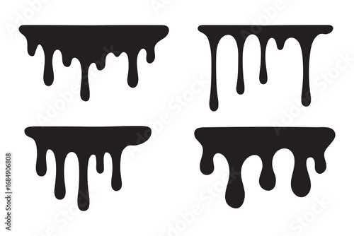 Dripping Black Goo or Blood for Horror and Halloween Designs