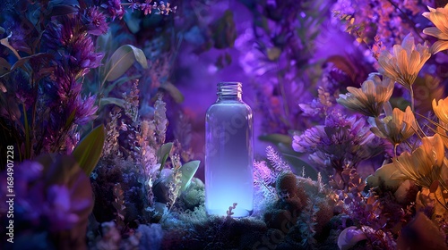 Clean Minimal Violet Sustainable Bottle Concept with Soft Illumination