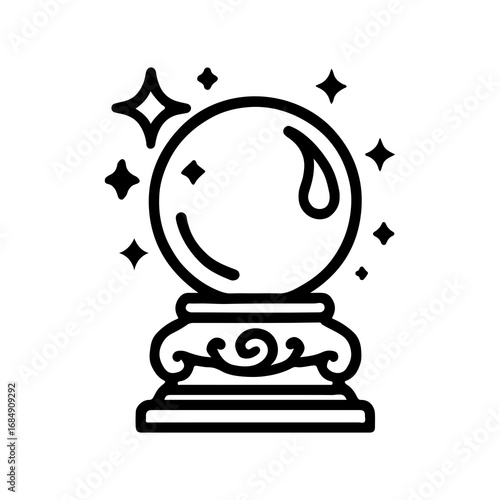 Mystical crystal ball glowing with magical energy, foretelling future events and insights.