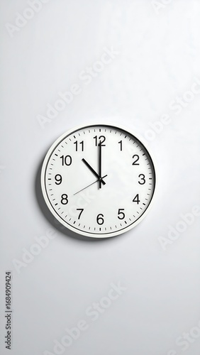 Wallpaper Mural White wall clock, minimalist design, showing 3 o'clock Torontodigital.ca