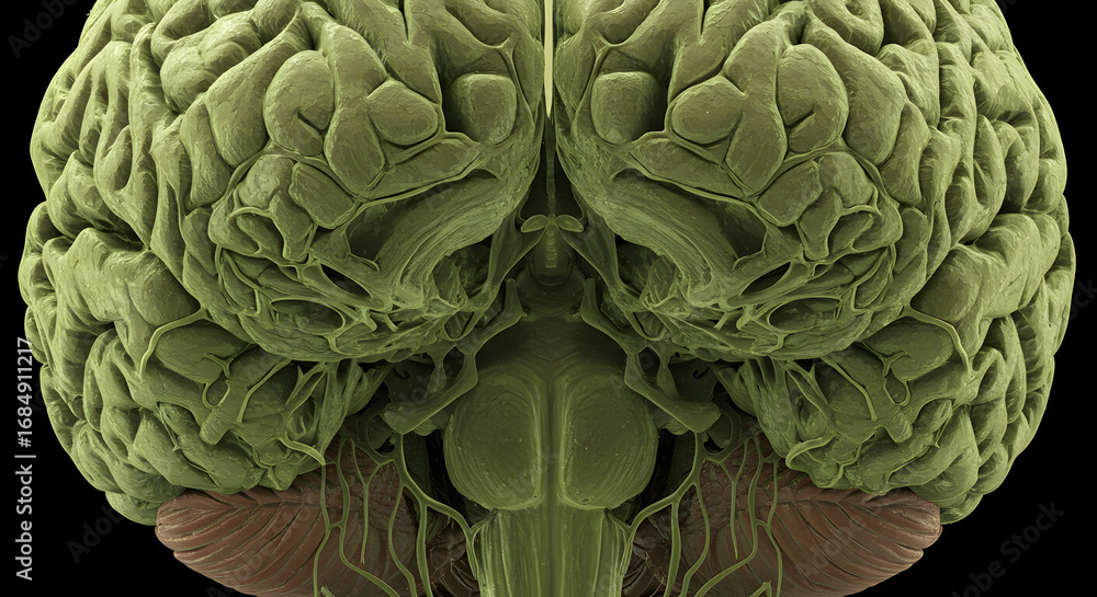 Fototapeta premium Detailed Human Brain Anatomy Intelligence and Neuroscience Concept