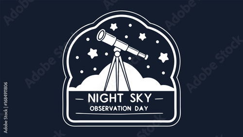 Night sky observation day with telescope and stars