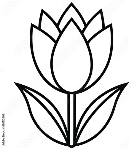 Elegant tulip illustration with vibrant color palette