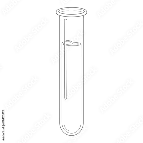 Glass tube containing clear liquid with meniscus laboratory
