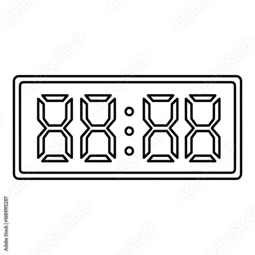 Segmented display showing time with colon digital clock