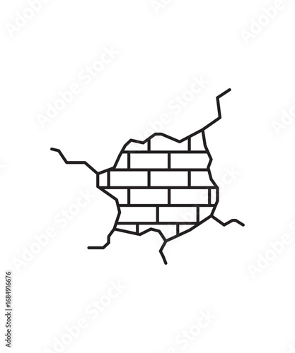 wall crack icon, vector best line icon.