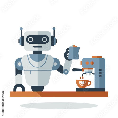 vector illustration of a cartoon robot