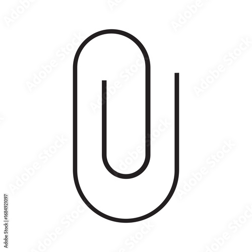 Outline vector icon of a paperclip, a symbol of attachment and organization
