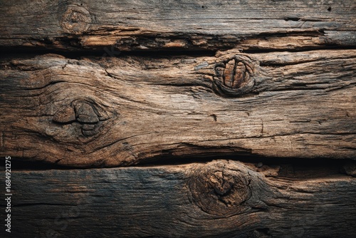 Close-up of weathered, aged wood planks
