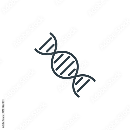 Simple outline icon of a dna double helix on a white background
