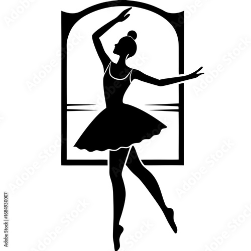 Graceful ballerina dancing elegantly ballet dance