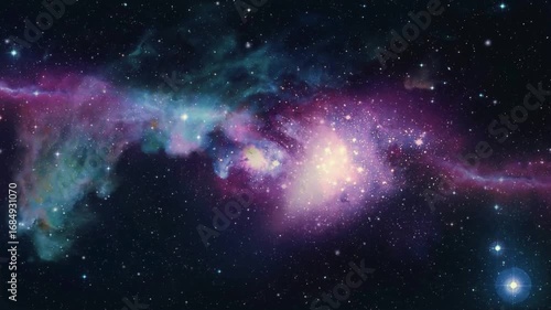 soft moving nebula space stars night sky animation background new quality nature scenic school cool education colorful light video footage